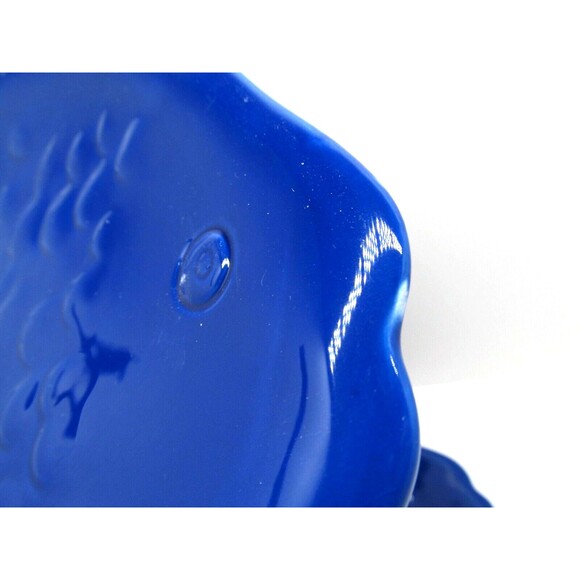 Home Studio Coastal Collection Blue 10 X 9" Fish Shaped Dinner Plates set of 2 - Picture 8 of 12